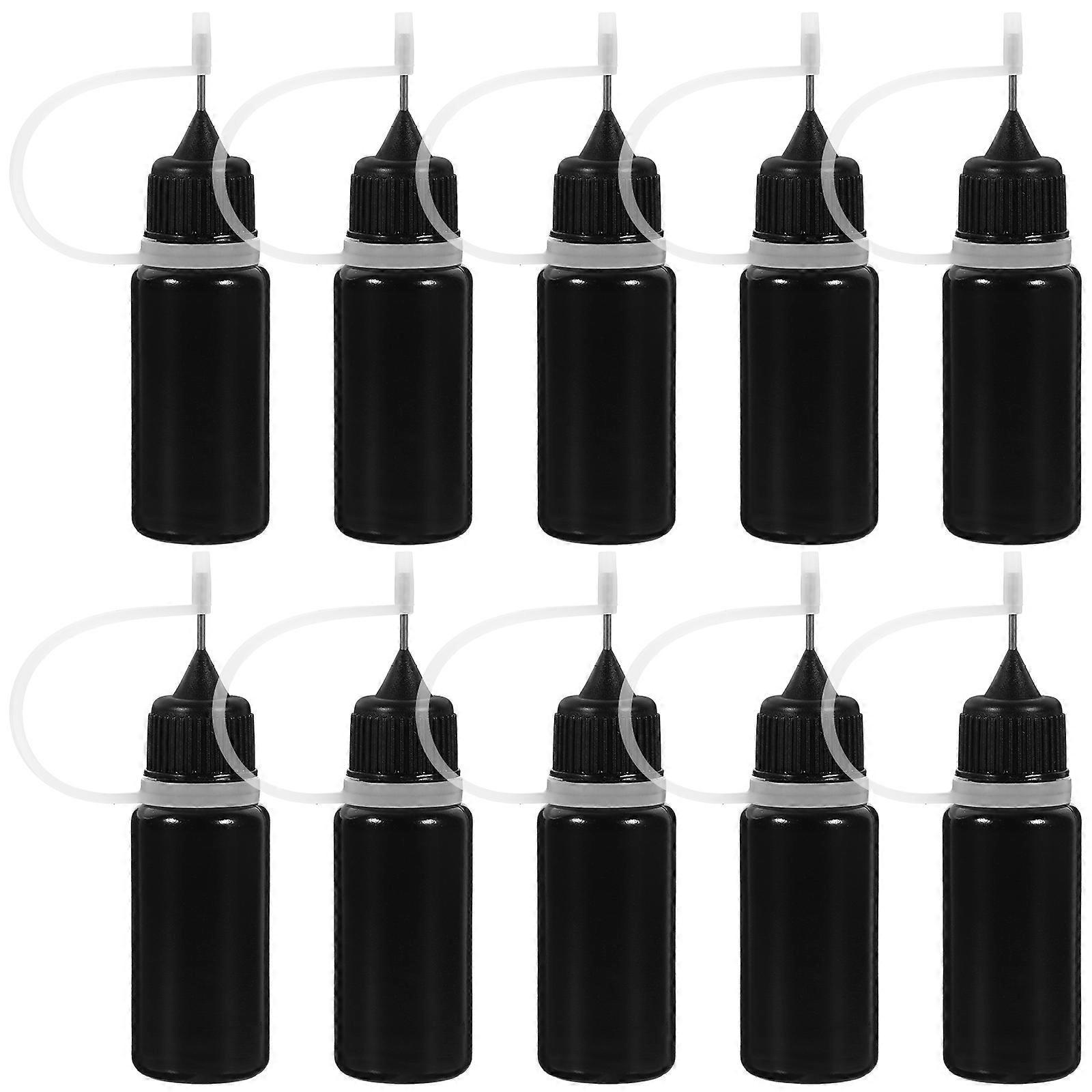 20 Stück Klebstoffflaschen Mit Nadelspitze, Leere Klebstoff-quetschflaschen (10 Ml)-8.00x2.00x2.00cm-black