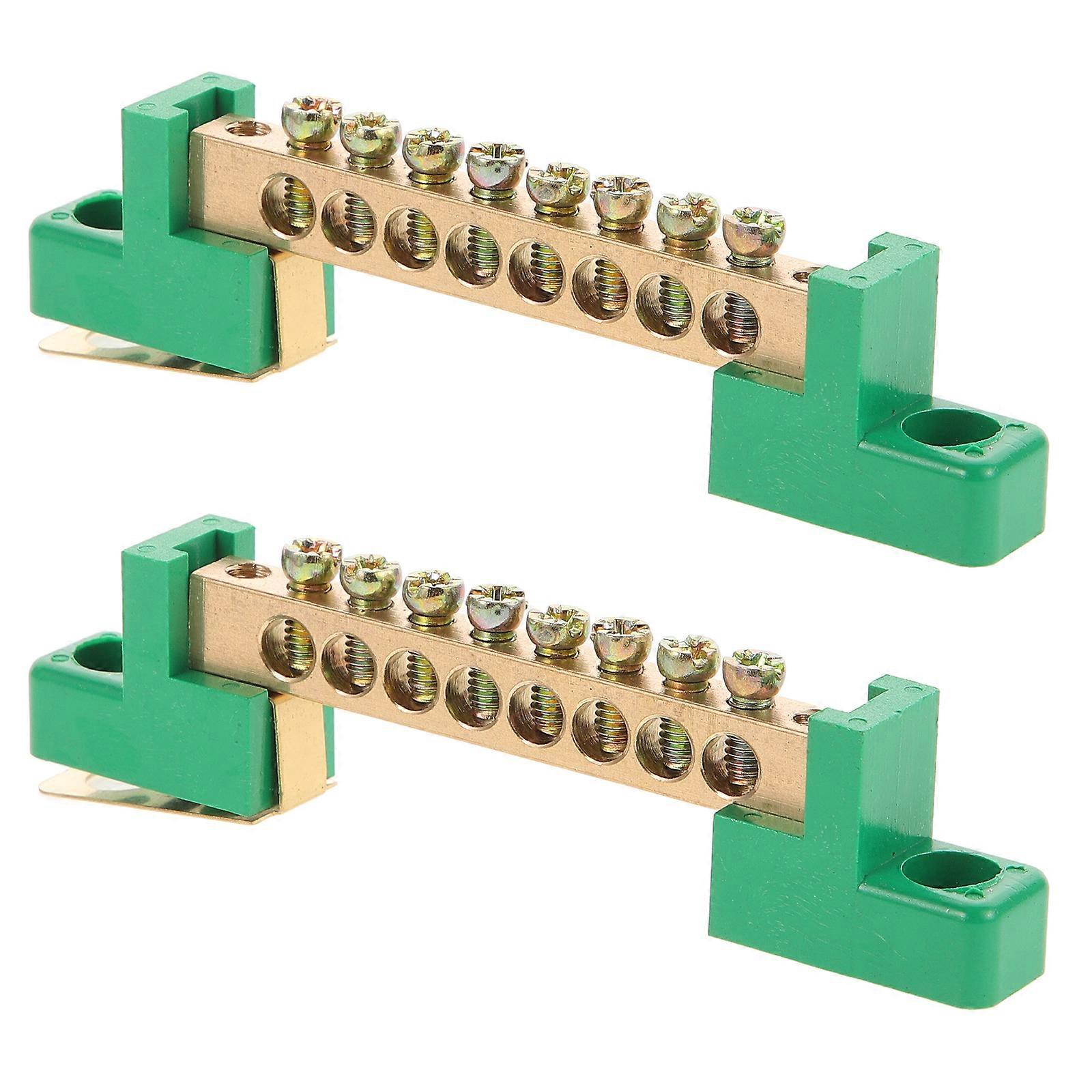 Stück Erdungsschienen, Elektrische Erdungsschienen Mit 8 Anschlüssen, Erdungsleiste, Erdungsblock, Erdungsstab-9.50x2.00x1.20cm-multi