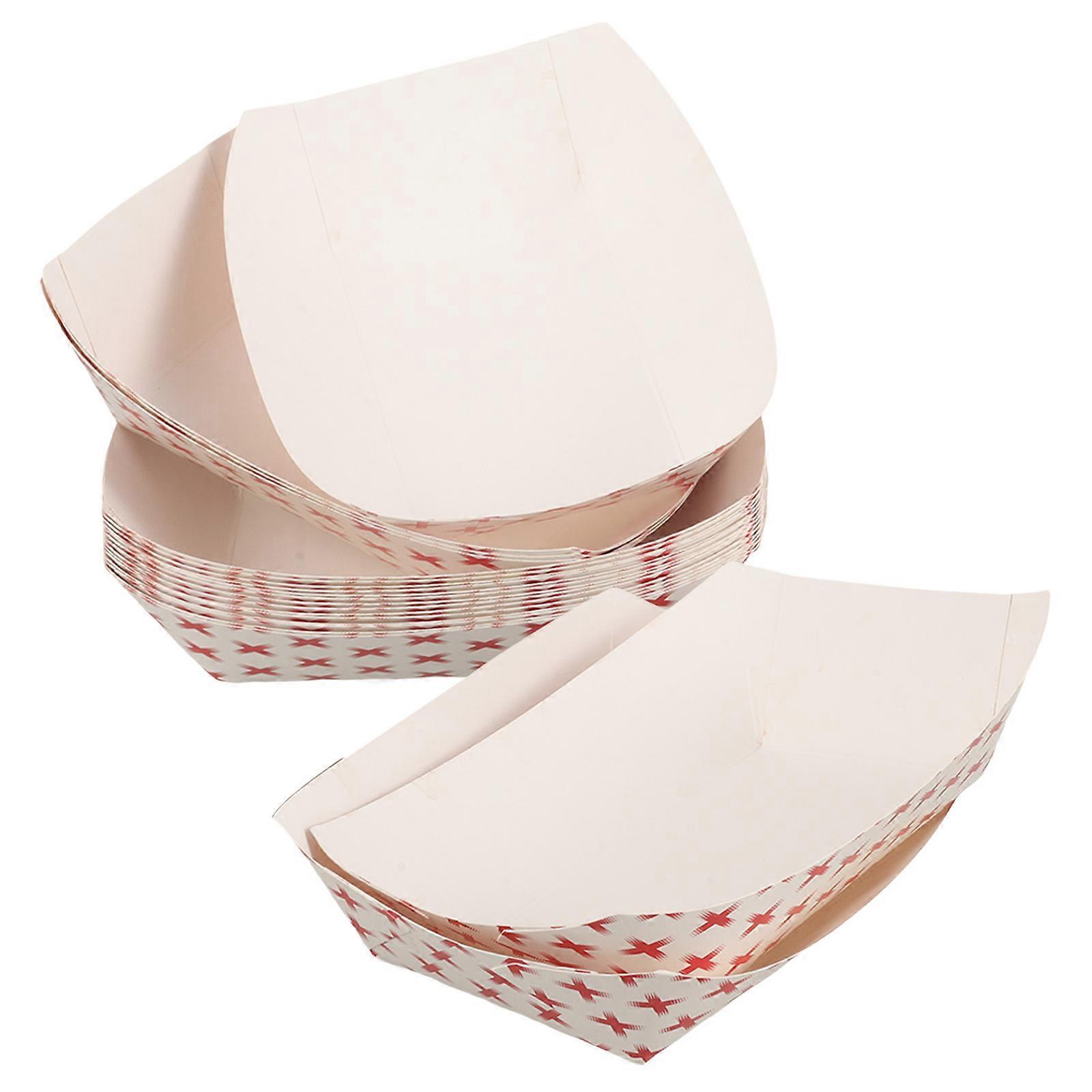 20 Stück Papier-hotdog-schalen, Lebensmittelboxen, Hotdog-halter, Papierboxen Für Partys-16.50x13.00x4.00cm-white