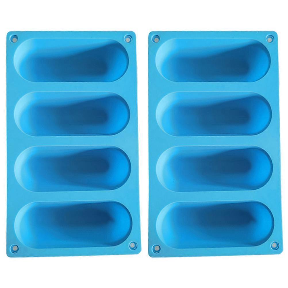 2 Stück Silikon-hotdog-brötchenform, Wurstform, Brotbackformen-22.10x13.10x3.80cm-blue