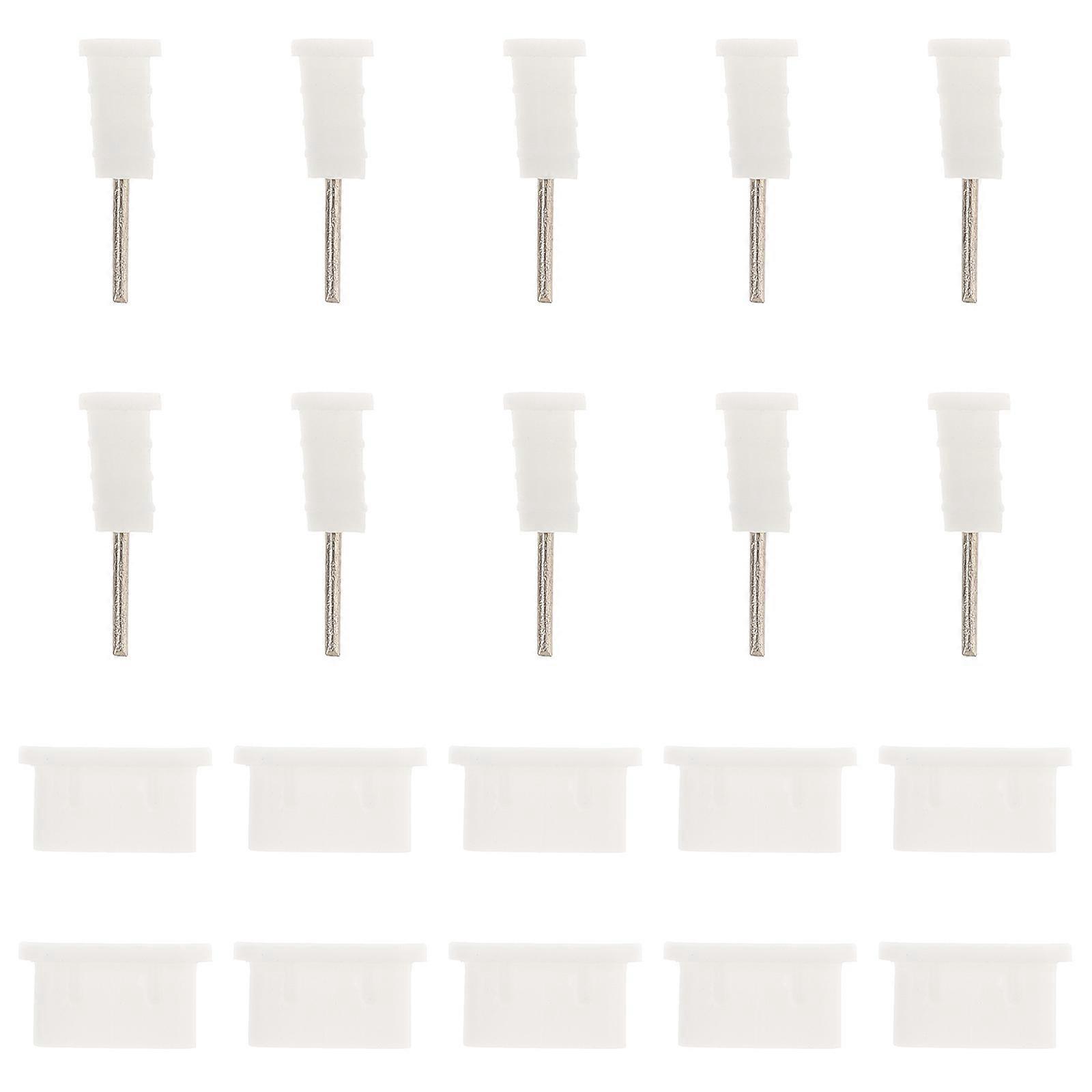 10 Paar Usb Typ C Staubschutzabdeckungen Aus Silikon Für Anschlüsse (weiß)-1.00x0.40x0.40cm-white