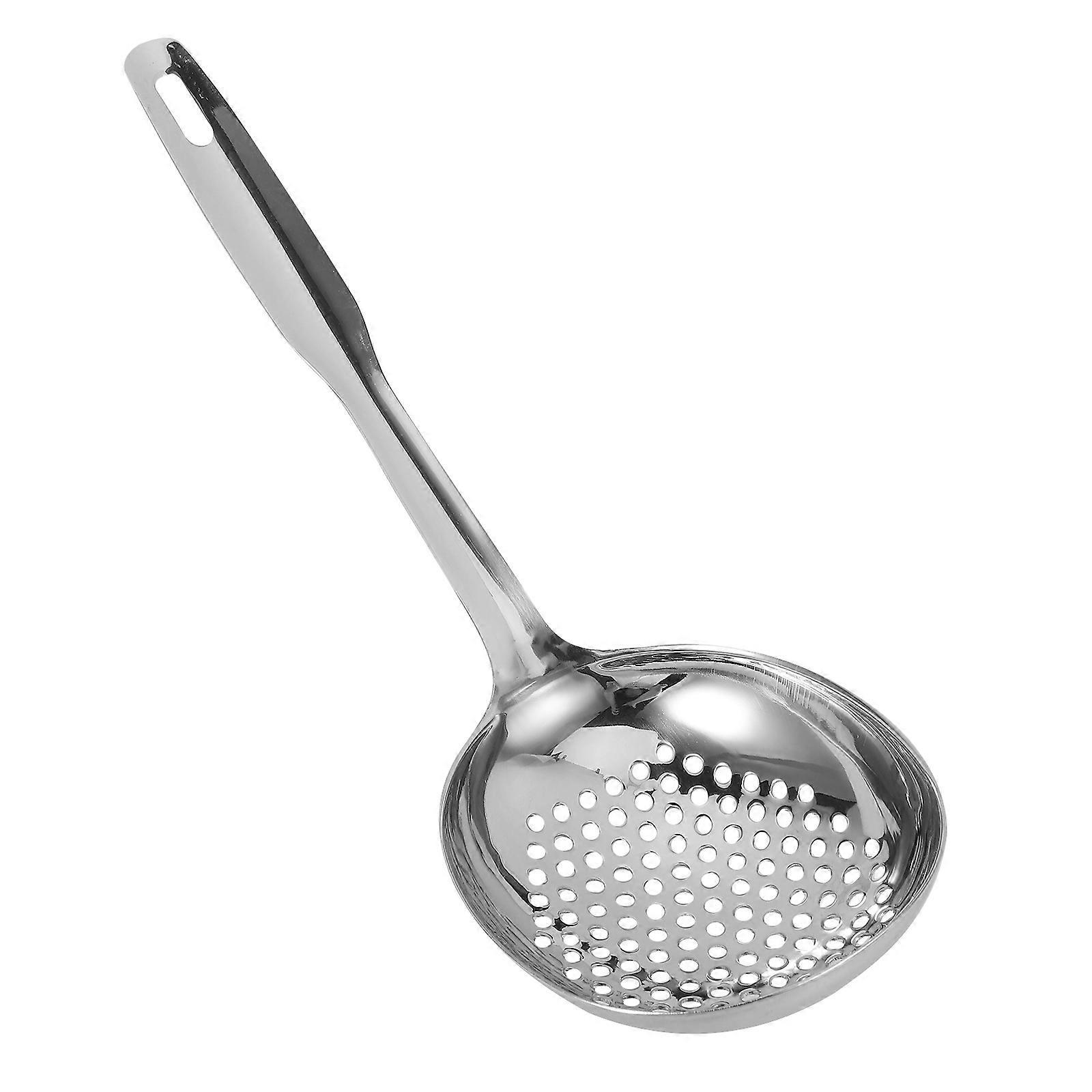 Schaumlöffel, Schöpfkelle, Edelstahlkelle, Sieb, Nudelsieb, Küchenutensil-33.50x11.20x3.00cm-silver
