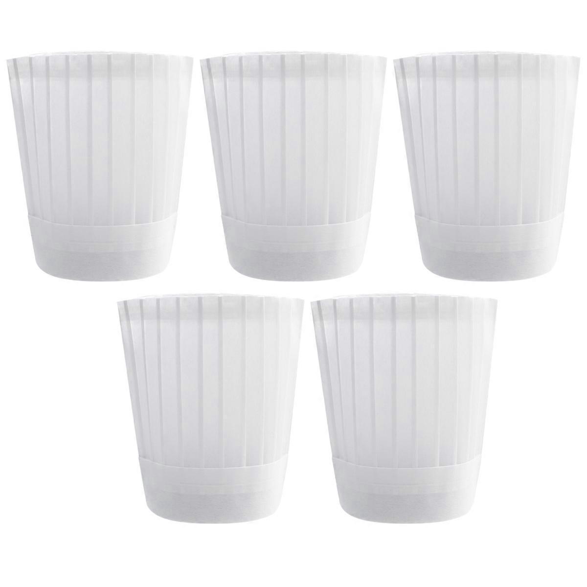 5er-pack Einweg-kochmützen Für Restaurants, Küchen, Zum Kochen Und Servieren-29.00x29.00x0.10cm-white