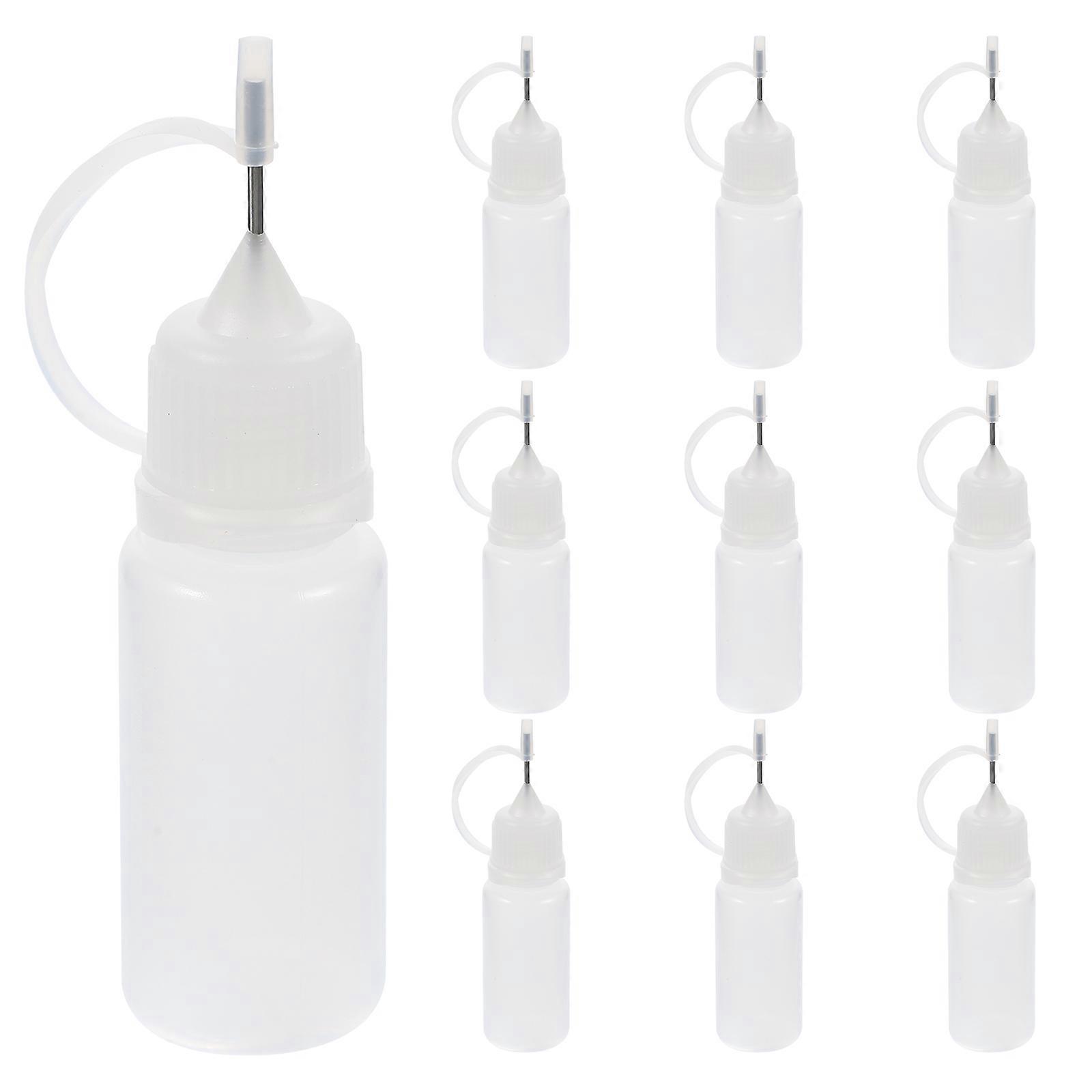 10 Stück 10 Ml Klebstoffflaschen Mit Nadelspitze, Applikator Für Diy-quilling, Präzisionsflasche (weiß)-8.00x2.10x2.00cm-white