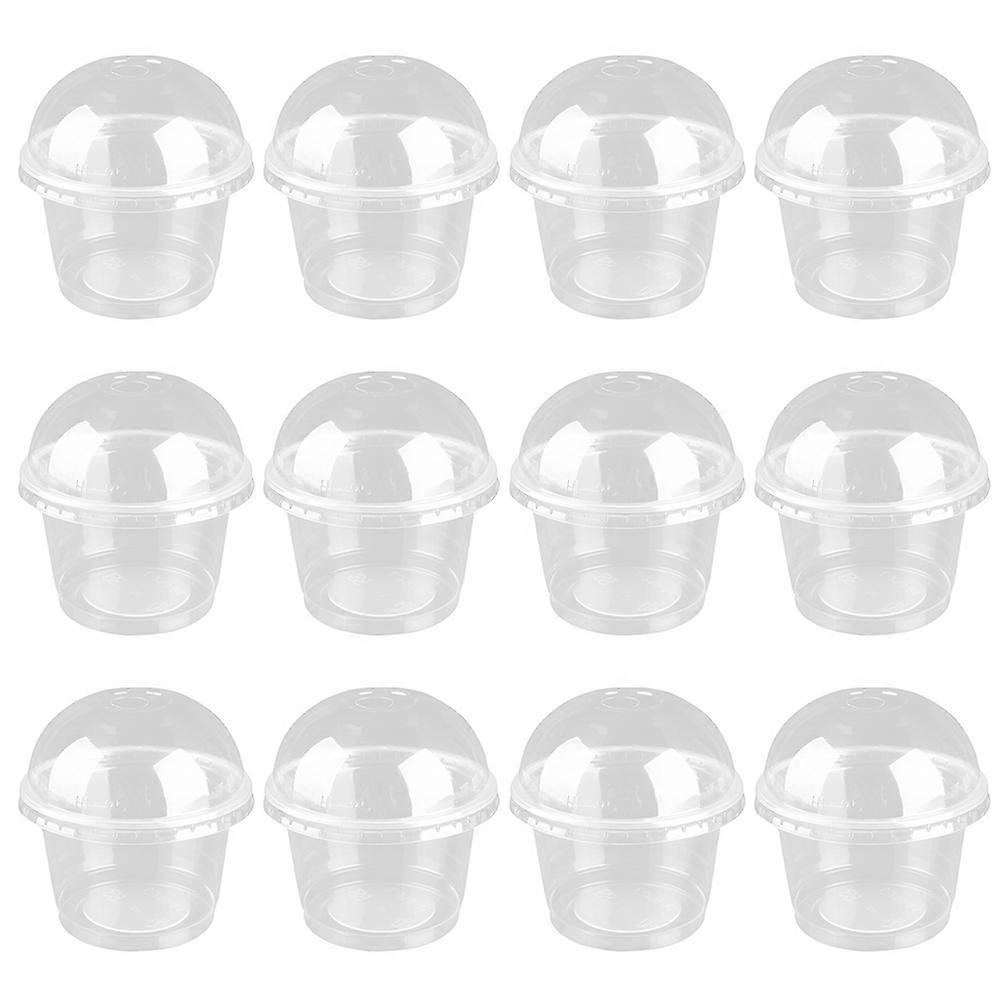 20 Stück Einweg-kuchenförmchen, Dessert-eiscreme-becher, Salatbecher Aus Kunststoff Mit Deckel-9.50x9.50x6.40cm-transparent