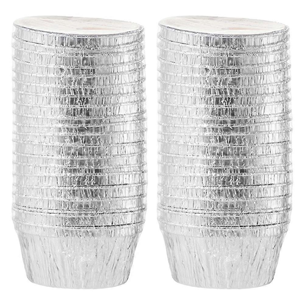 40 Stück Alufolien-backförmchen, Cupcake-backförmchen, Eierkuchen-backformen, Cupcake-formen-7.9x5.5x3.7cm-silver