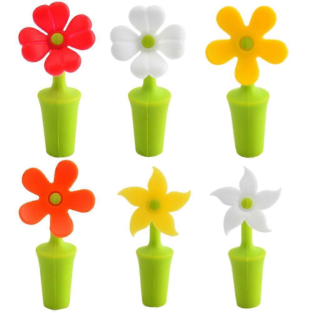 Stück Blumen-flaschenverschlüsse, Silikon-flaschenstopfen, Flaschenverschluss, Weinflaschenverschluss (zufälliges Design)-9x4.52.3cm
