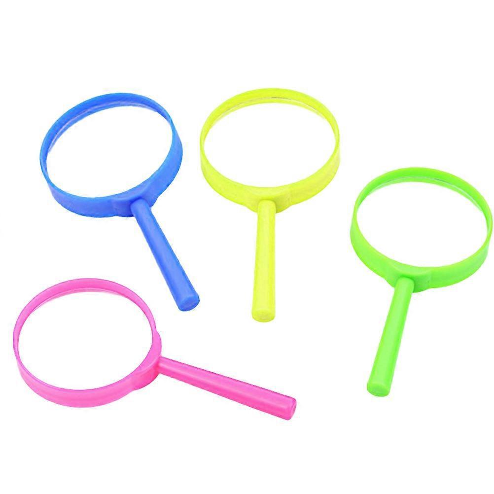 6-teiliges Set: Handlupen Aus Kunststoff, Tragbare Leselupen Für Kinder (2 Stück Blau, 2 Stück Grün, 1 Stück Rosa, 1 Stück Gelb)-6pcs