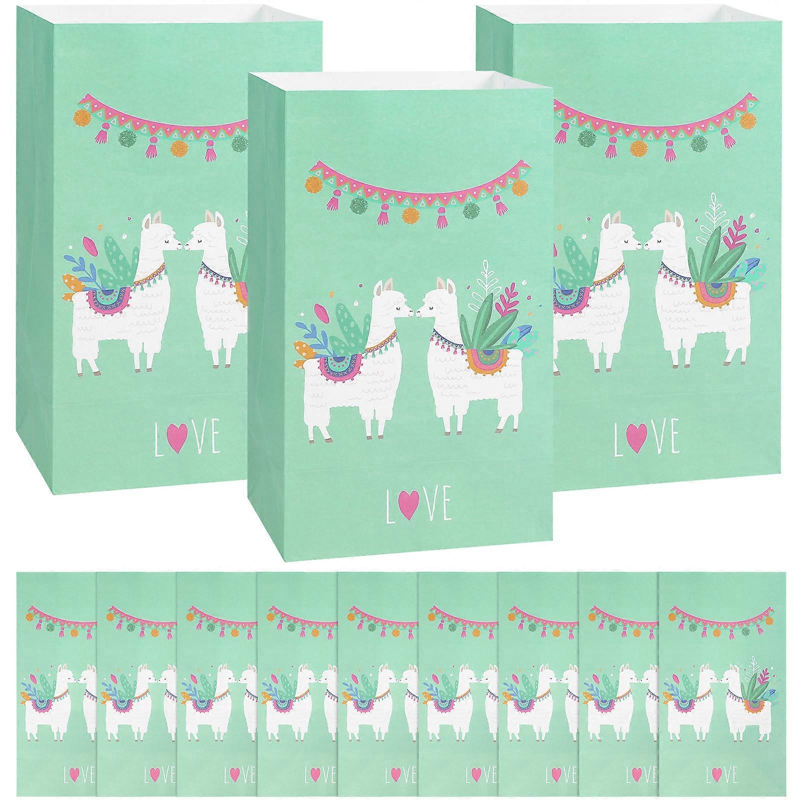 12 Stück Kraftpapiertüten Mit Alpaka-motiv, Flache Umschläge, Warentüten, Geschenktüten Für Partygeschenke-12pcs