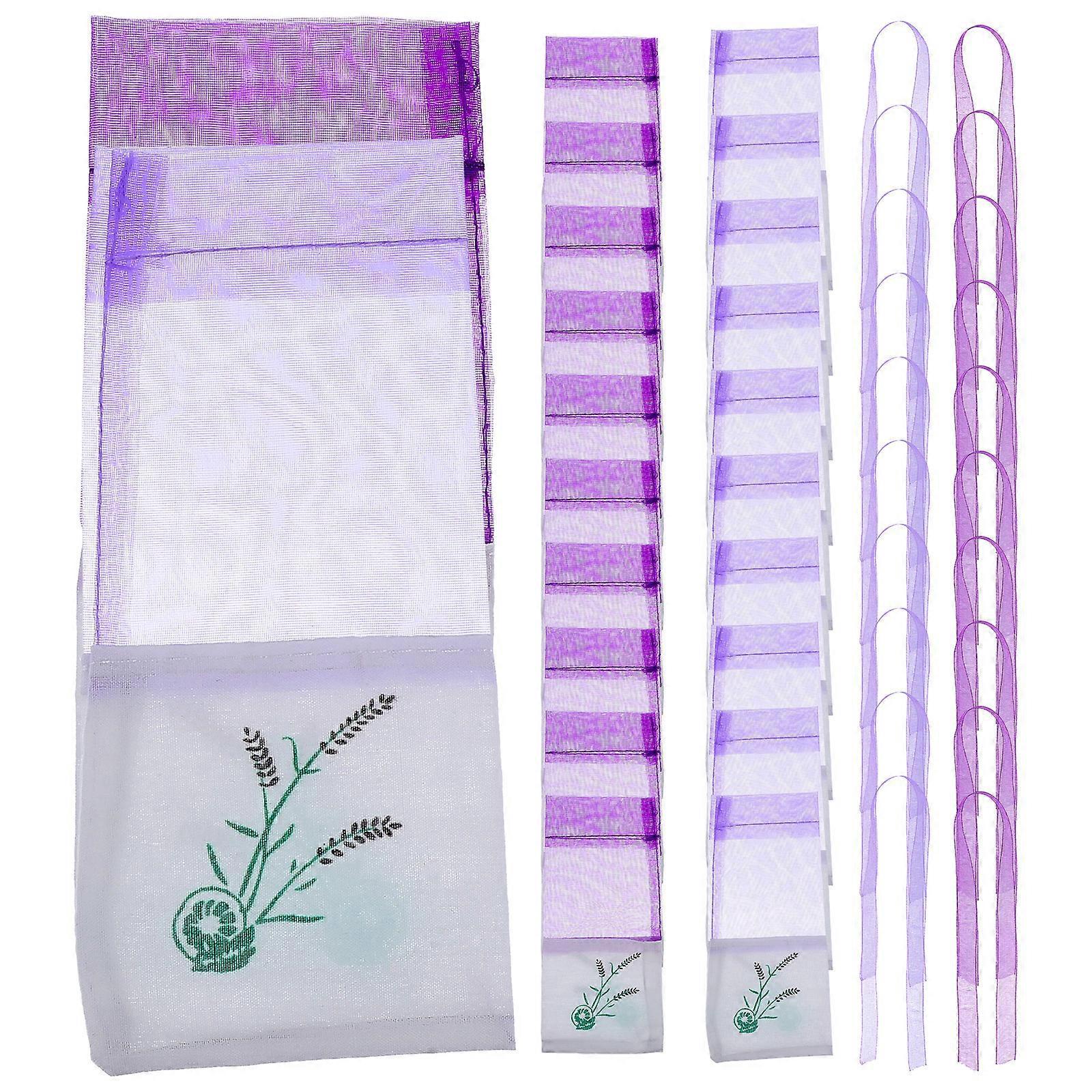 20 Stück Lavendel-duftbeutel Aus Gaze, Leere Beutel Für Kleiderschrank Und Auto (altdunkellila Und Althelllila, Je 10 Stück)