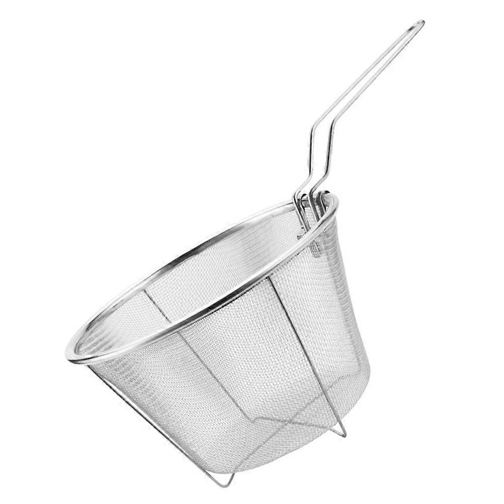 Stück Edelstahl-sieb, Haushalts-frittierkorb, Faltbarer Frittierkorb-26x15x9.5cm-silver