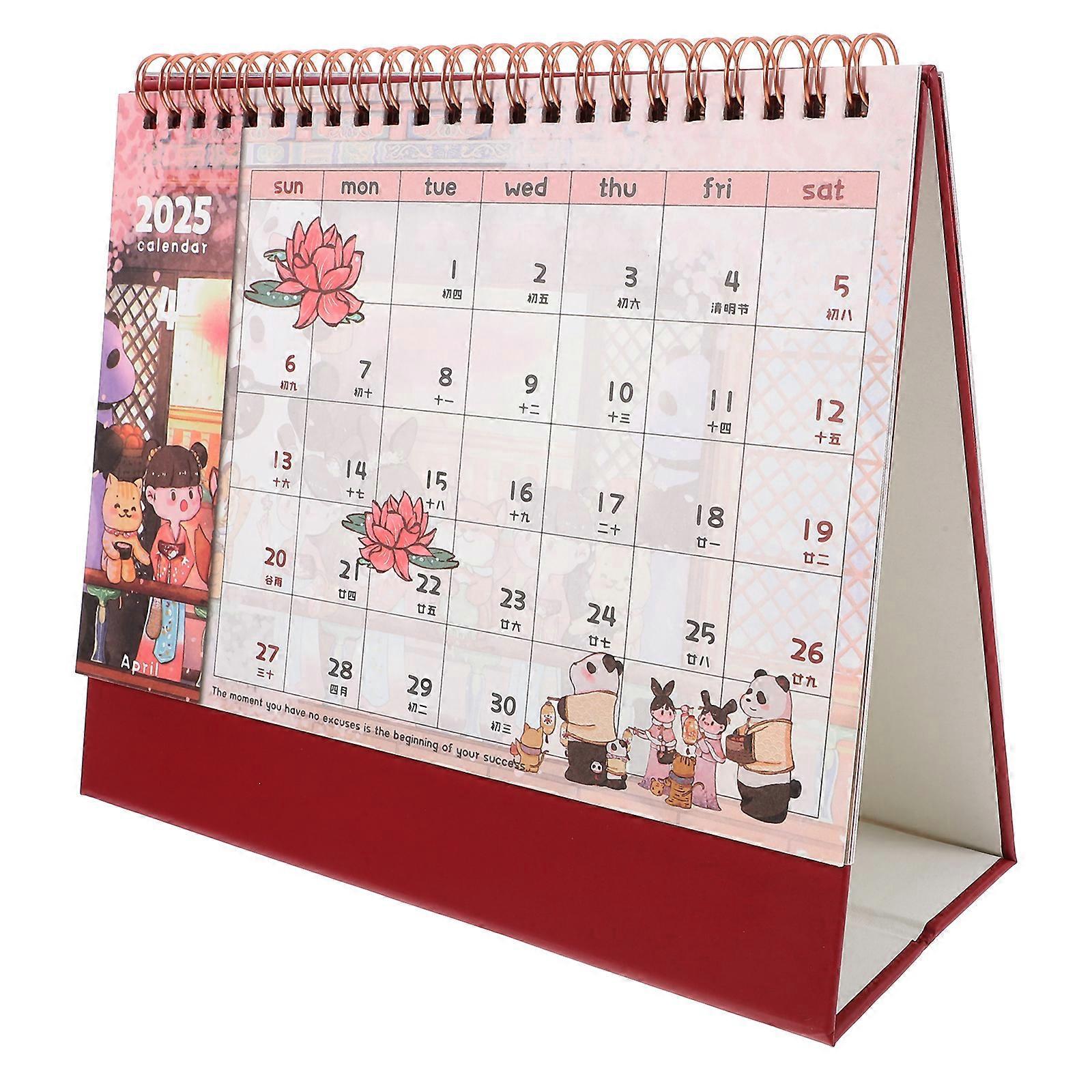 Niedlicher Tischkalender, Kleiner Klappkalender Für Den Schreibtisch, Monatlicher Tischkalender, Dekorativer Stehkalender, Schreibtischaccessoire-21.00x17.00x8.00cm-multi