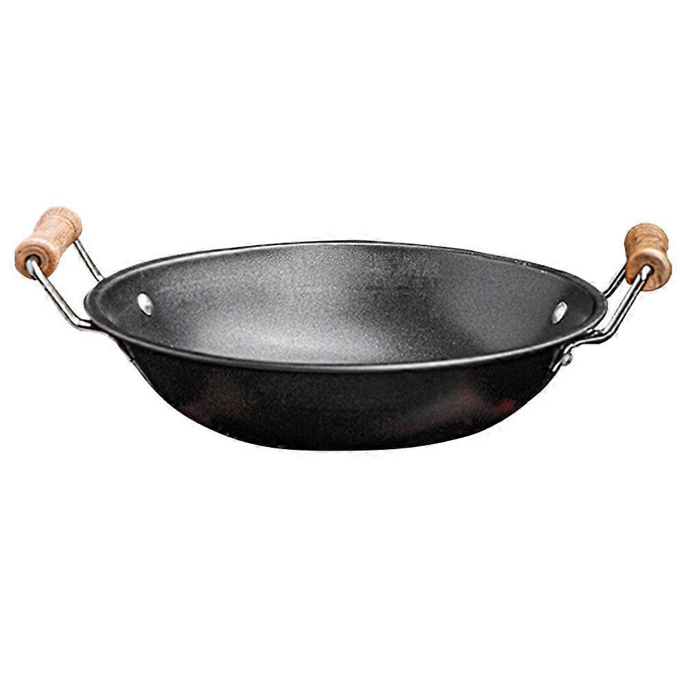 Wok, Antihaftbeschichtet, Kochpfanne, Haushaltspfanne, Küchenkochgeschirr, Kochtopf, Stielkasserolle-27.00x23.00x5.60cm-black