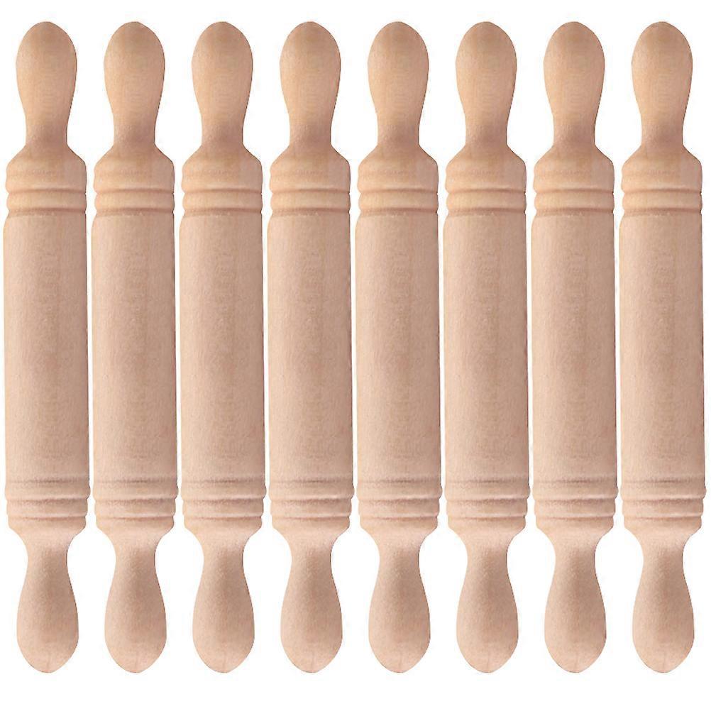 Mini-nudelholz-set, Mini-haus-nudelholz-requisite, Miniatur-holz-nudelholz, Mini-haus-dekoration-5x0.7cm-khaki 8