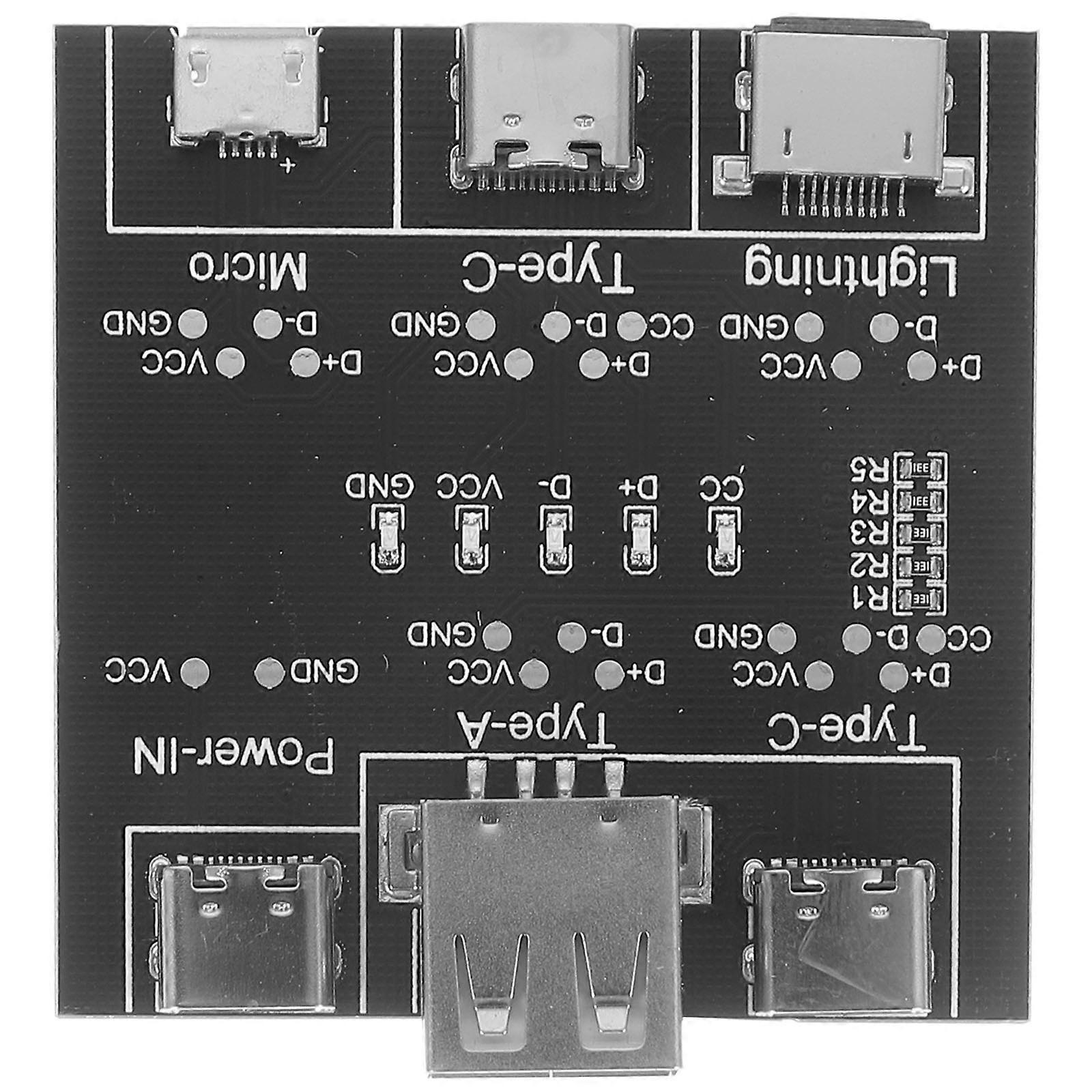 Usb-kabeltester, Usb-c-tester, Kabeltester, Datenkabel-ladetestkarte, Zubehör-5.00x4.90x1.00cm-black