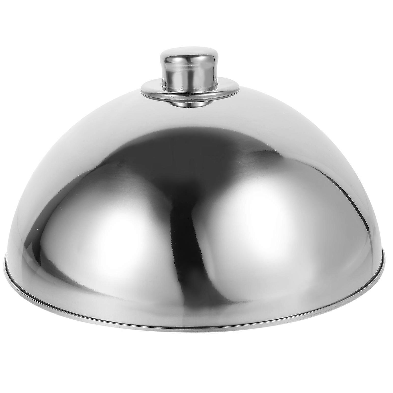 Edelstahl-speisenabdeckung, Staubschutzhaube, Kuppeldeckel Für Zuhause, Restaurant, Hotel (25 Cm, Silberperle)-25.50x25.50x15.00cm-silver