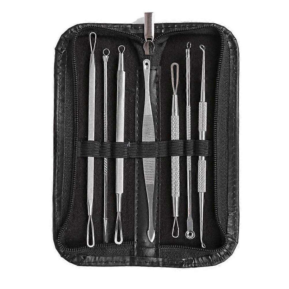 7-teiliges Set Zur Entfernung Von Mitessern, Akne, Komedonen Und Pickeln-silver