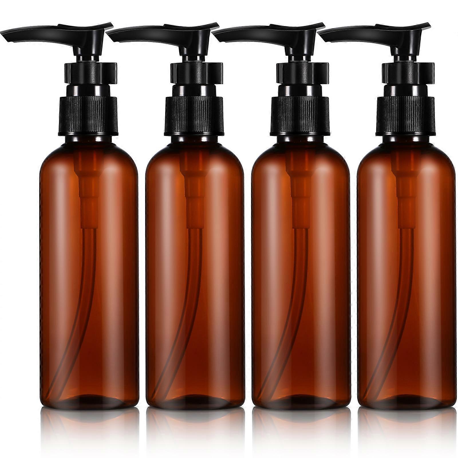4 Reise-spenderflaschen, Kleine Spenderpumpenflaschen Aus Kunststoff Mit Pumpe Für Seife, Lotion, Shampoo, Spülung Und Duschgel-4x4x14cm