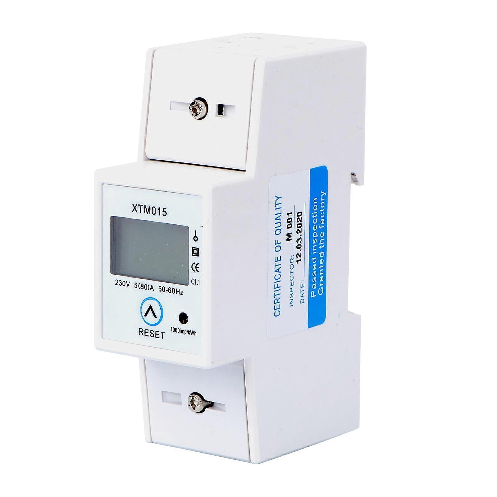 220/230v 5(80)a Digitaler Lcd-anzeige Din-schienen-wechselstromzähler (weiß)-white