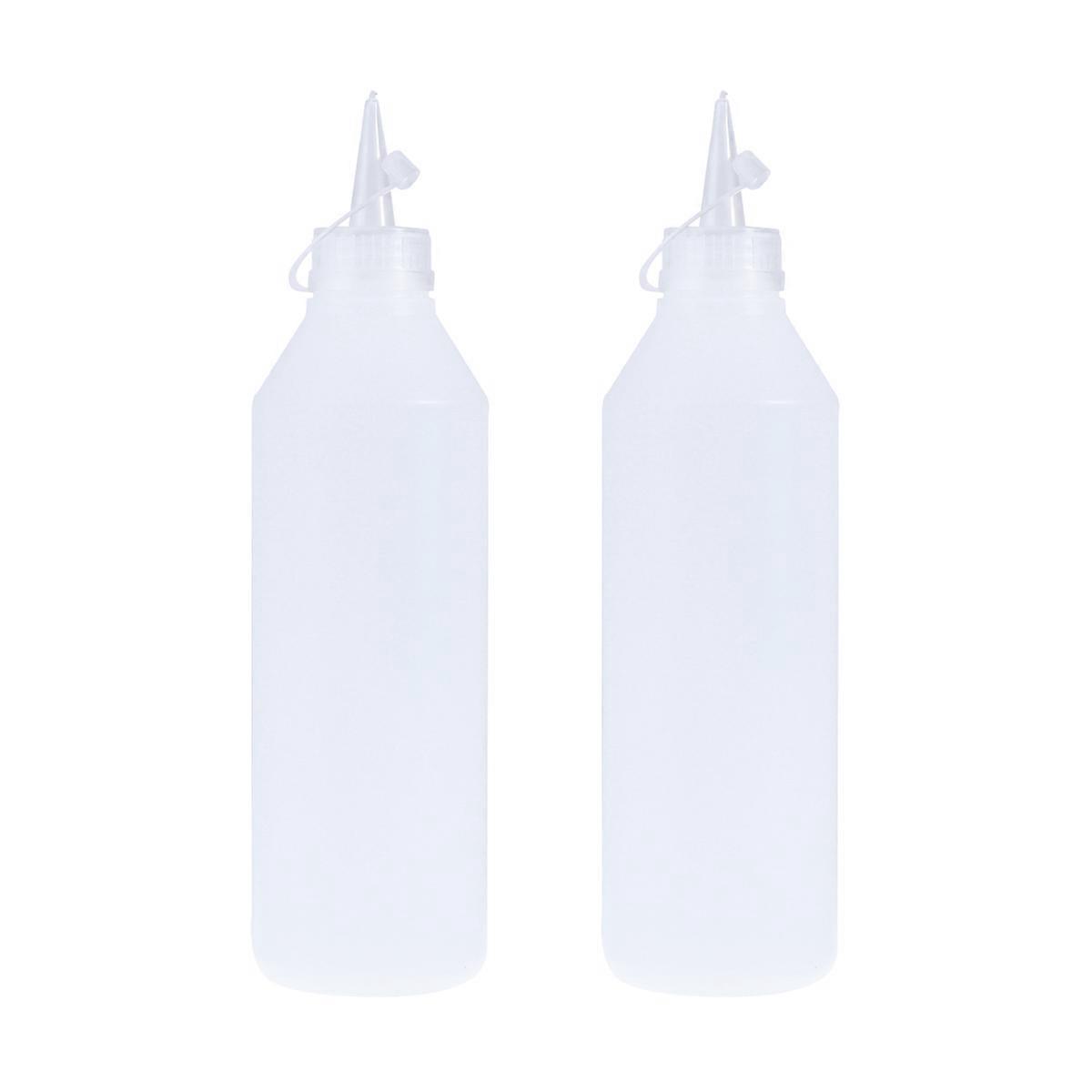 Stück 500 Ml Kunststoff-quetschflaschen Mit Auslaufsicheren Verschlüssen Für Flüssigkleber (weiß)-2pcs-white