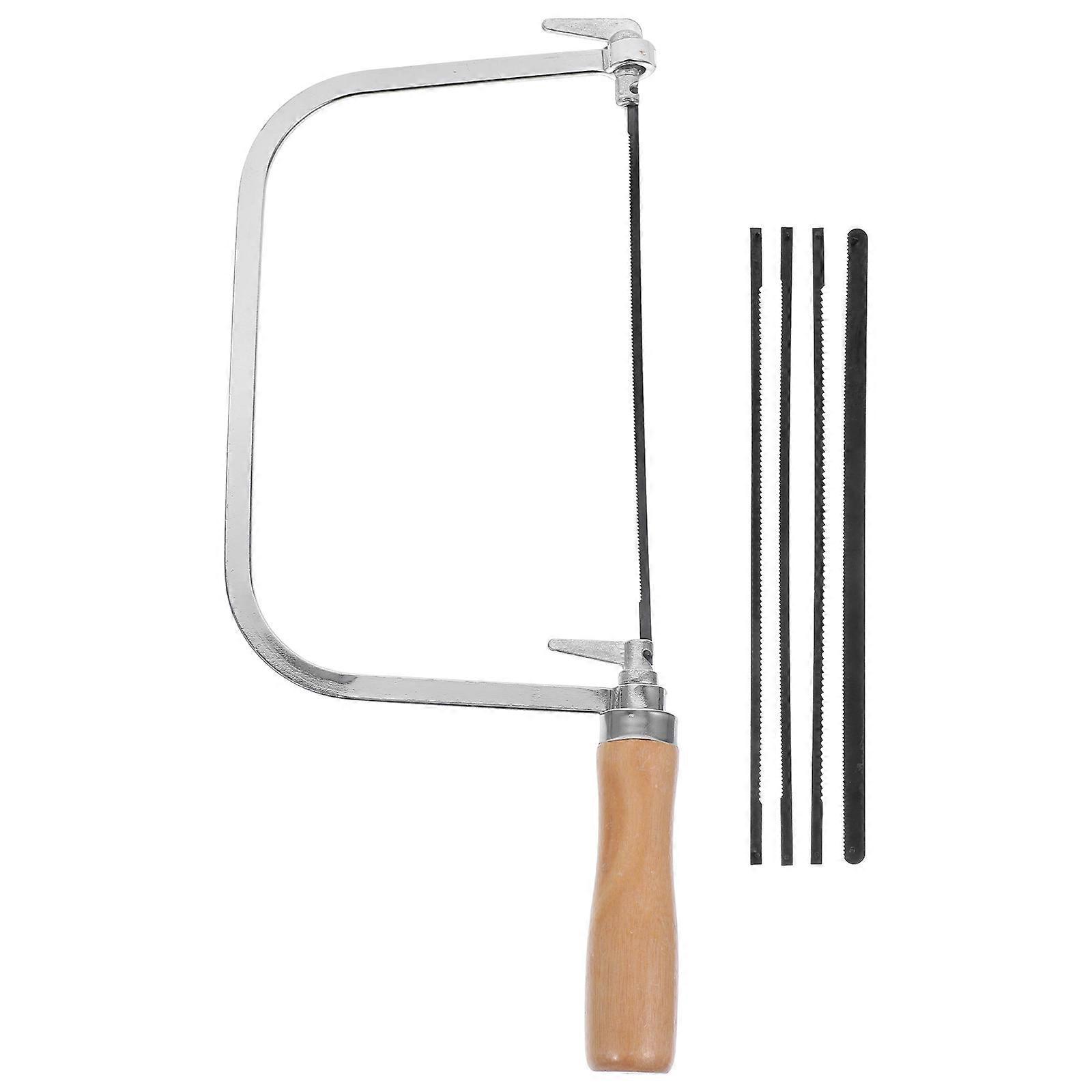 Set Laubsäge Mit Holzgriff, Handsäge Für Holzbearbeitung Mit Ersatzblättern-30.50x13.00x2.00cm