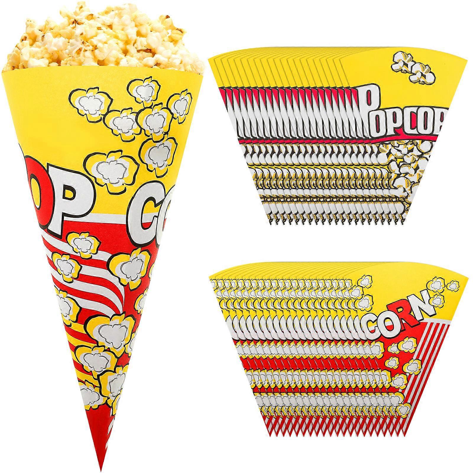 100 Stück Popcorn-papiertüten Mit Kegelförmigen Spitzen, Ideal Für Popcorn Und Süßigkeiten.-20.50x16.00x16.00cm