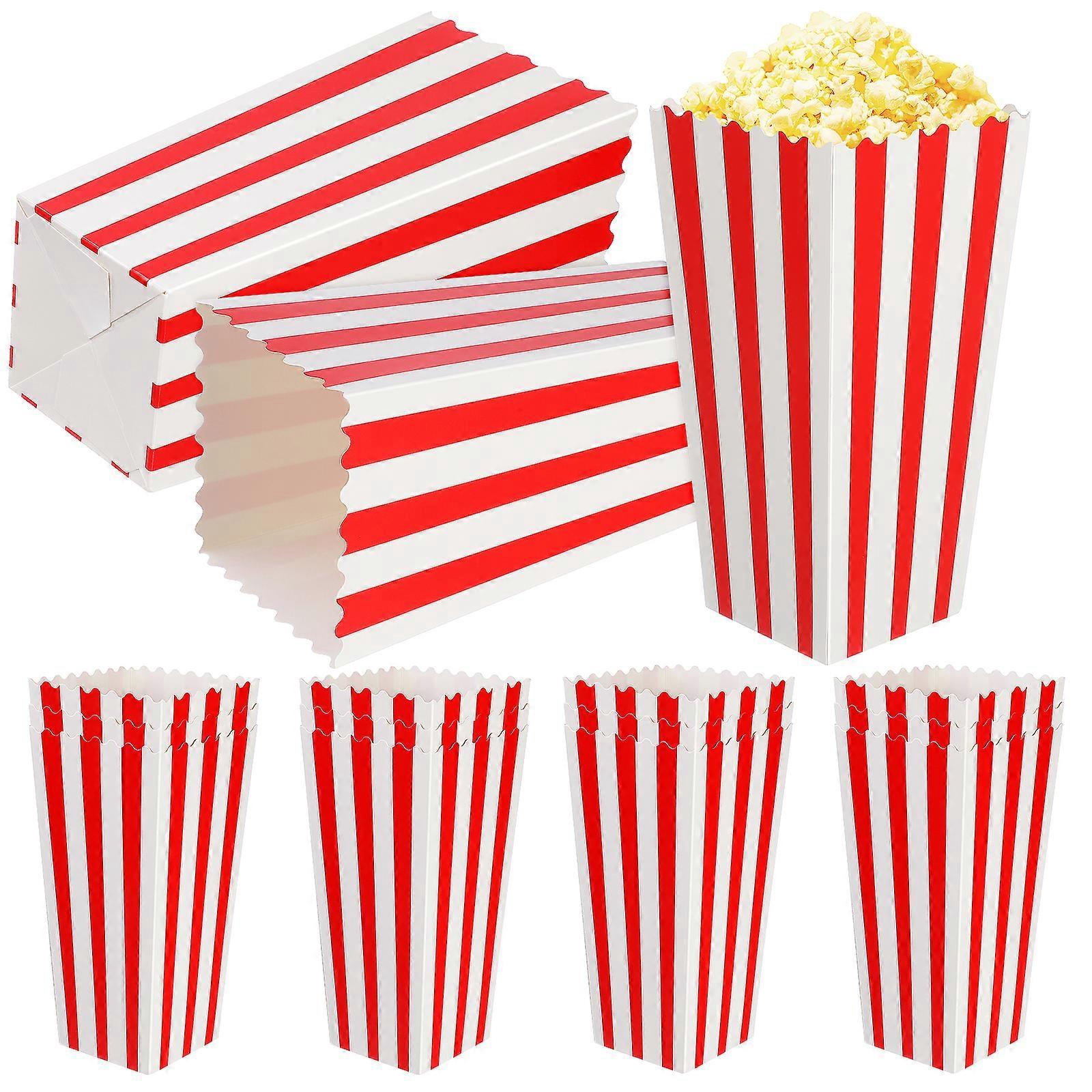 15 Stück Popcornbehälter, Papier-popcorneimer, Popcornschalen, Gestreifte Popcornboxen Für Kinos-19.80x9.60x7.00cm-multi