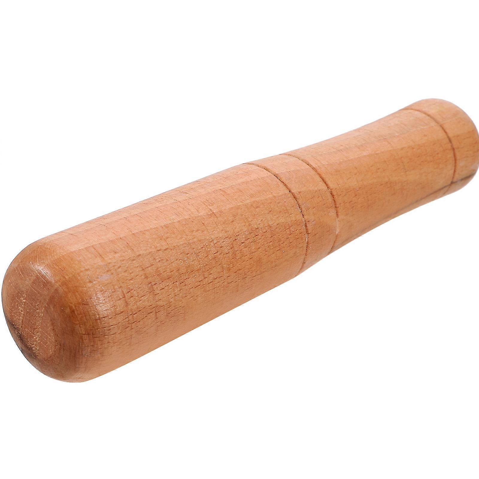 Natürlicher Holzstößel, Leicht Zu Reinigen, Mahlstab, Ergonomischer Stößel Mit Langem Griff-18.00x4.00x4.00cm-khaki