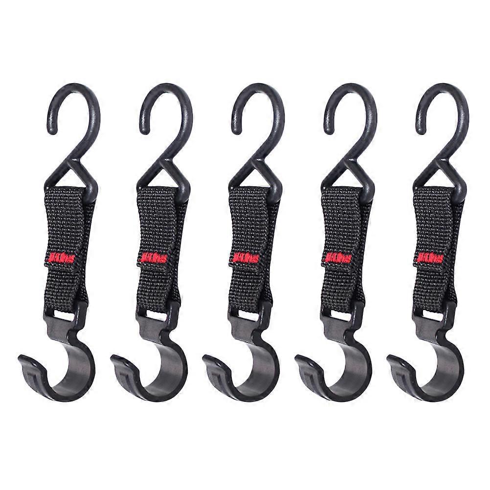 5-teiliges Set Outdoor-campinghaken, Kleiderbügel, Halter, Aufbewahrungsorganizer, Campingzubehör-12x1.9x1.9cm-black