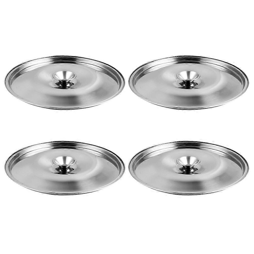 4er-pack Edelstahl-ölglasdeckel, Ersatzdeckel Für Öltöpfe, Küchengewürzgläser, Metalldeckel-12.00x12.00x1.00cm-silver