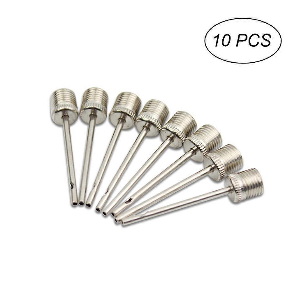 10 Stück Ballpumpennadeln Aus Metall Zum Aufpumpen Von Luft Für Fußball, Basketball Und Volleyball-3.80x1.00x0.10cm-silver