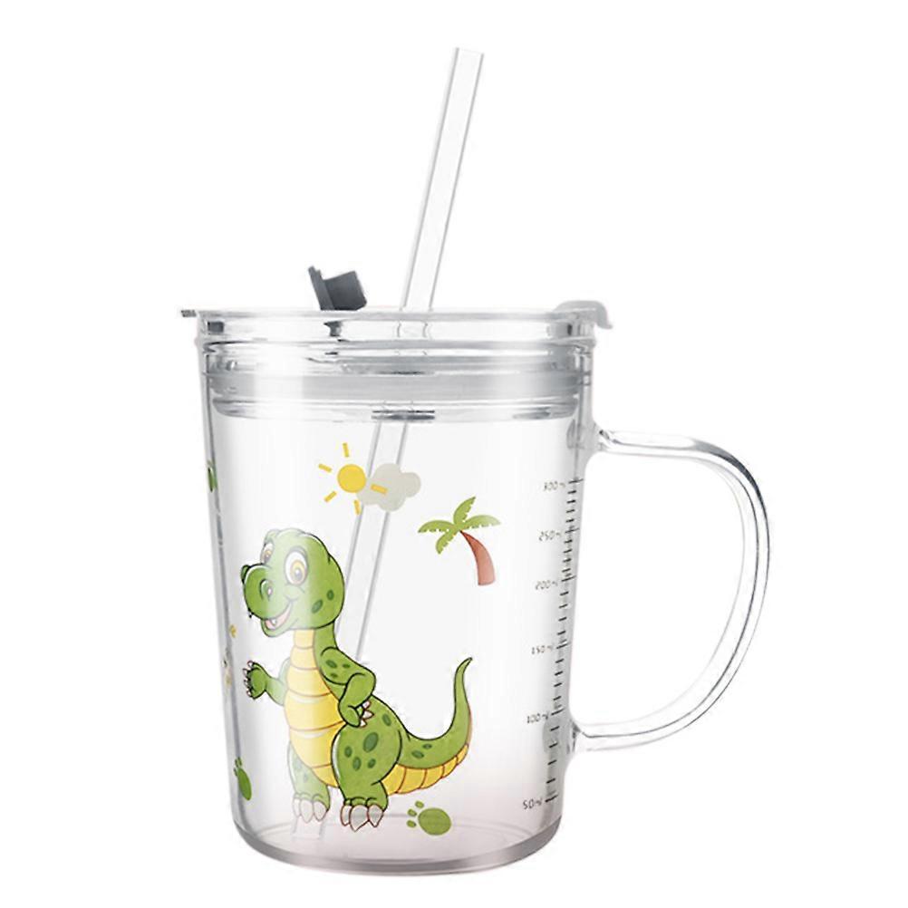Messbecher Mit Strohhalm, Muttermilchbehälter, Kindermilchbecher (300 Ml)-11.5x8.5cm-green