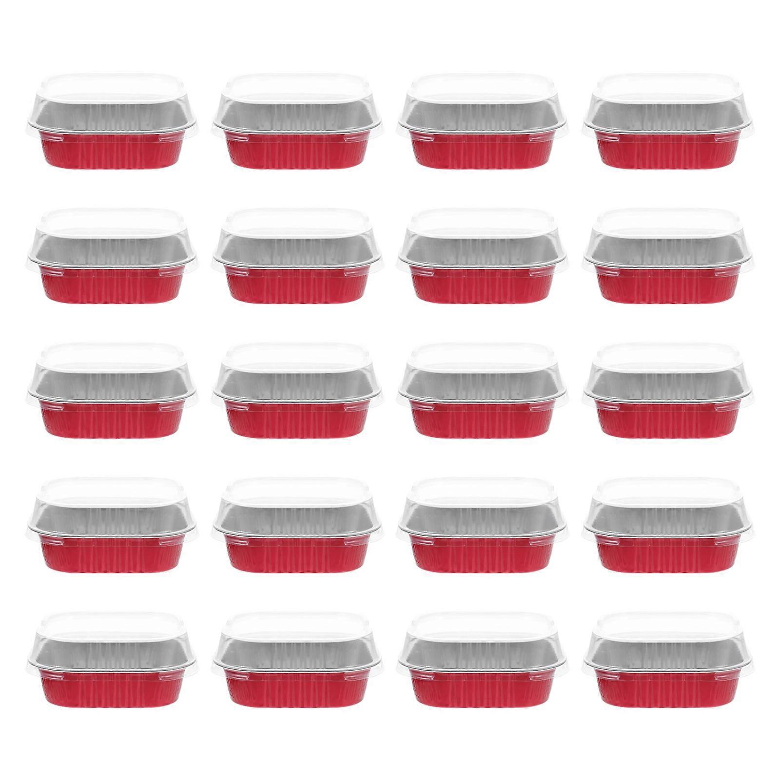 20 Sets Haushalts-puddingförmchen, Multifunktionale Cupcake-förmchen, Praktische Dessertbehälter-11.2x11.2cm-red
