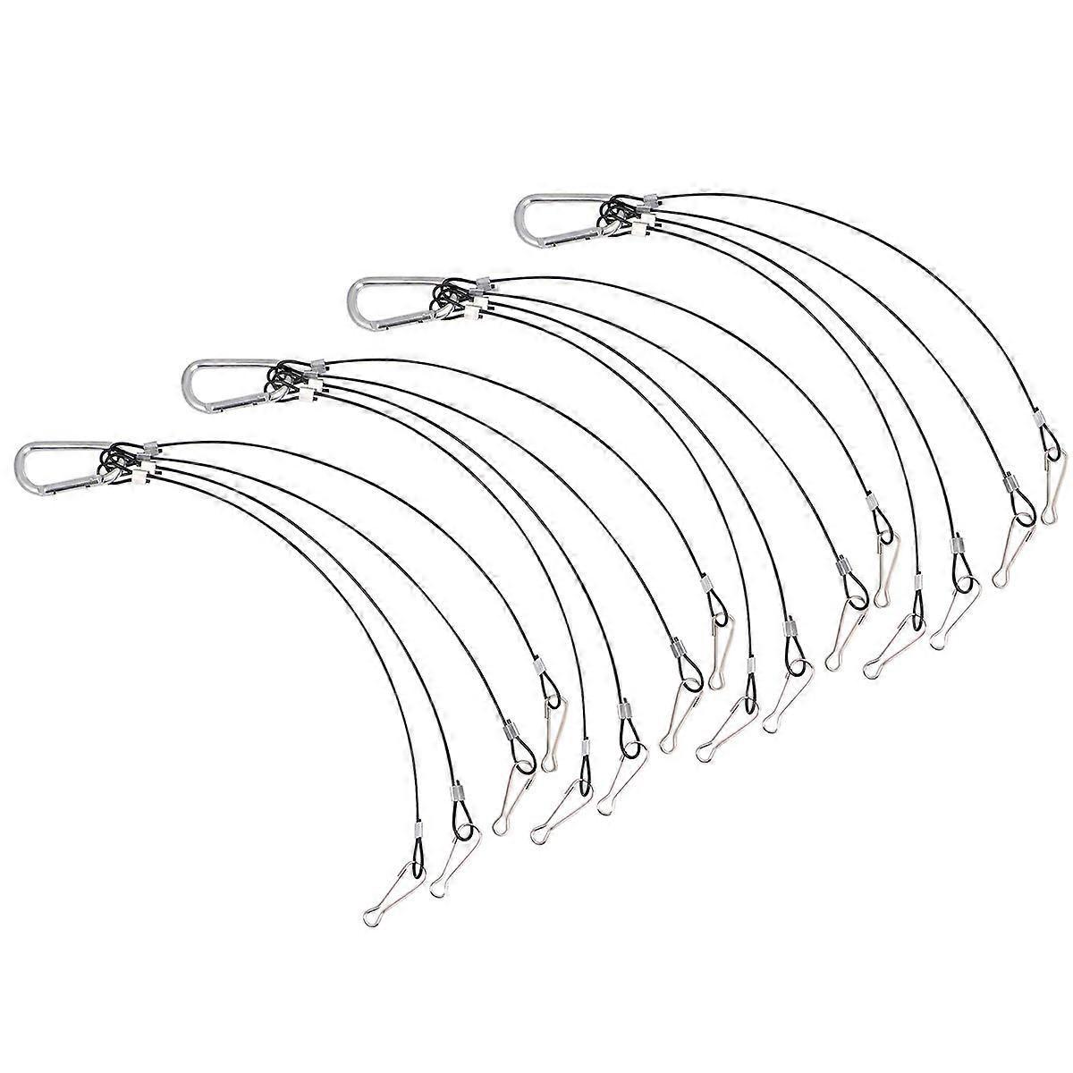 Stück Drahtseilhaken, 4x Hydroponik-aufhängeset, Seilaufhänger, Stahlseil Für Pflanzenlampen (1,5 Mm Dick, 400 Mm Lang)-47x5cm-black