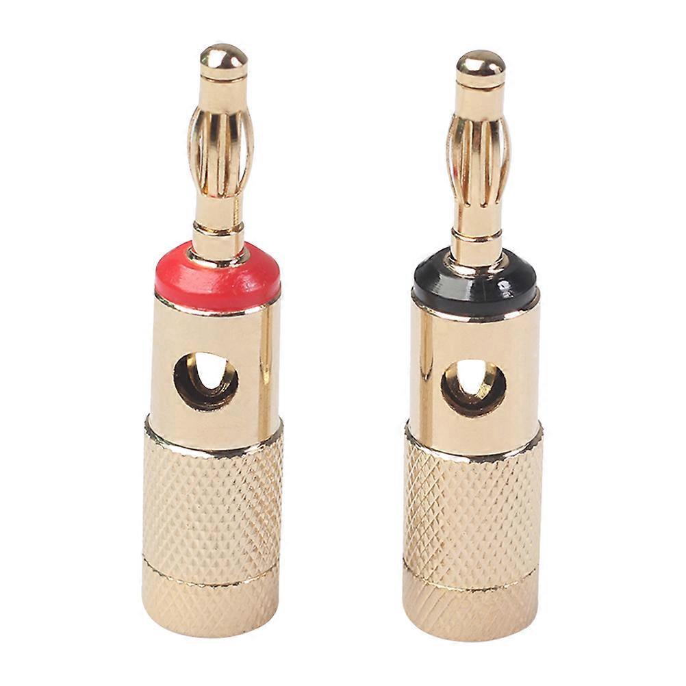 Paar Spiralförmige, Vergoldete Bananenstecker-audioanschlüsse Für Lautsprecher Und Heimkino-4.9x1.2cm