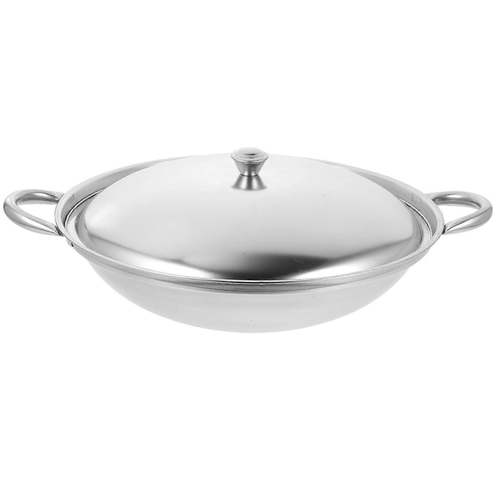 Kochtopf, Edelstahltopf, Kochpfanne, Tragbarer Kochtopf Mit Deckel-27.50x22.00x5.80cm-silver