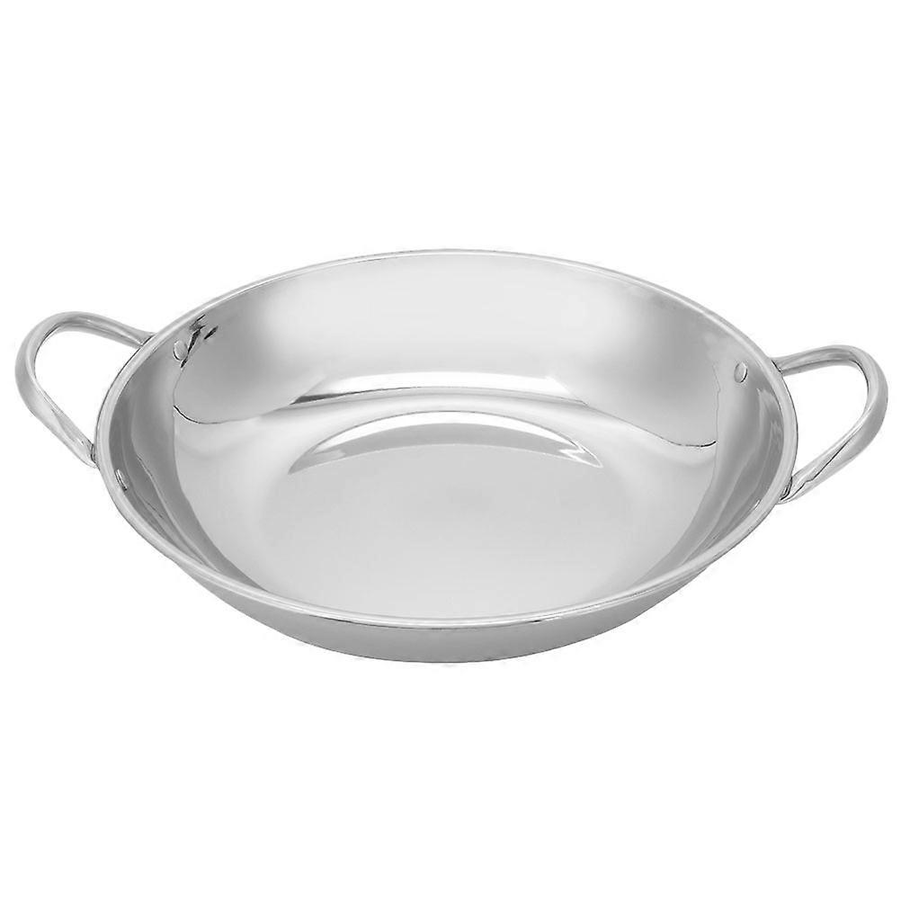 Wok Mit Doppelgriff, Kochpfanne Aus Edelstahl, Küchen-wok-23.00x22.00x5.00cm-silver
