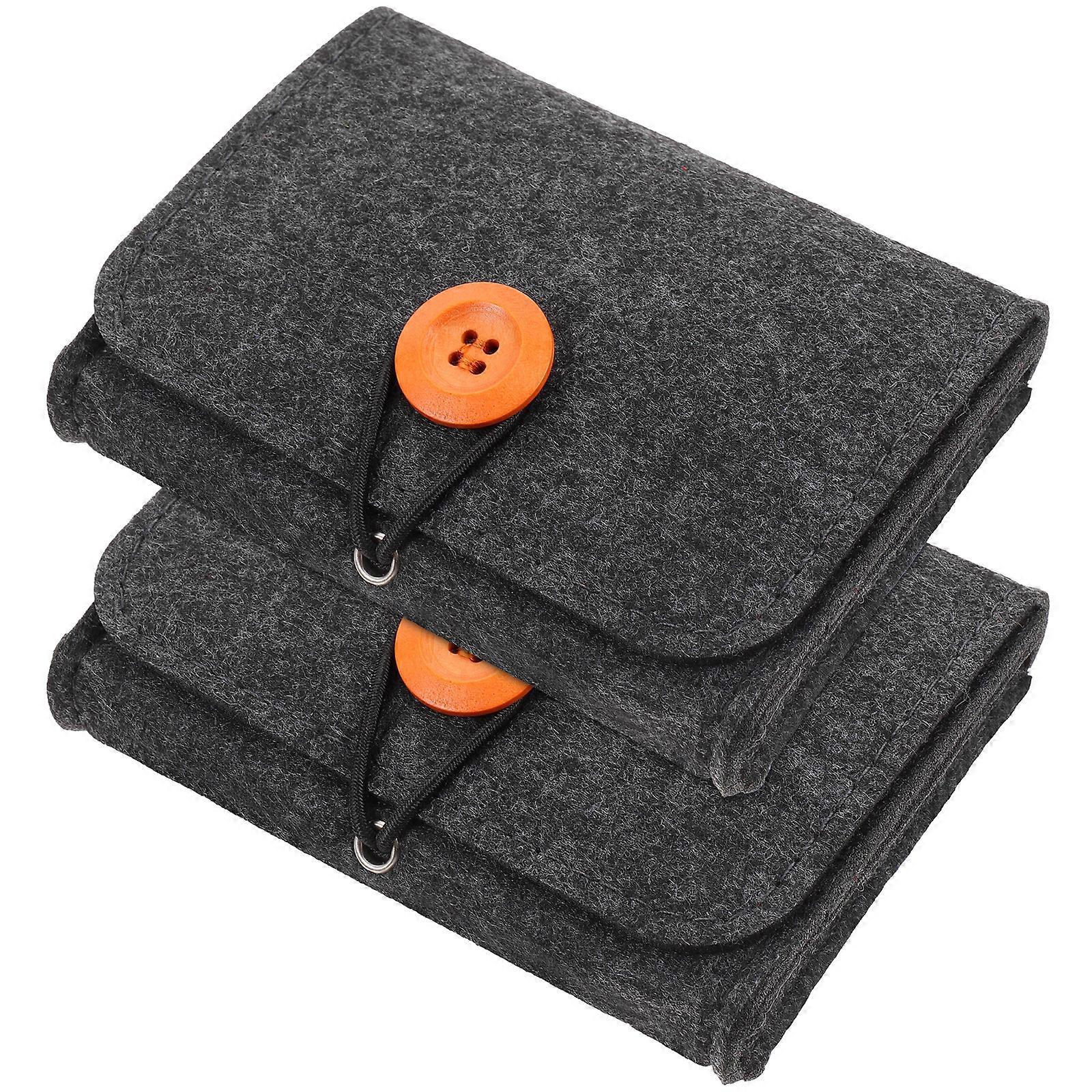 2er-pack Tragetasche Für Ätherische Öle, Kleine Aufbewahrungstasche Für Ätherische Öle, Tragbarer Beutel Für Ätherische Öle-13.4x10cm-dark Grey