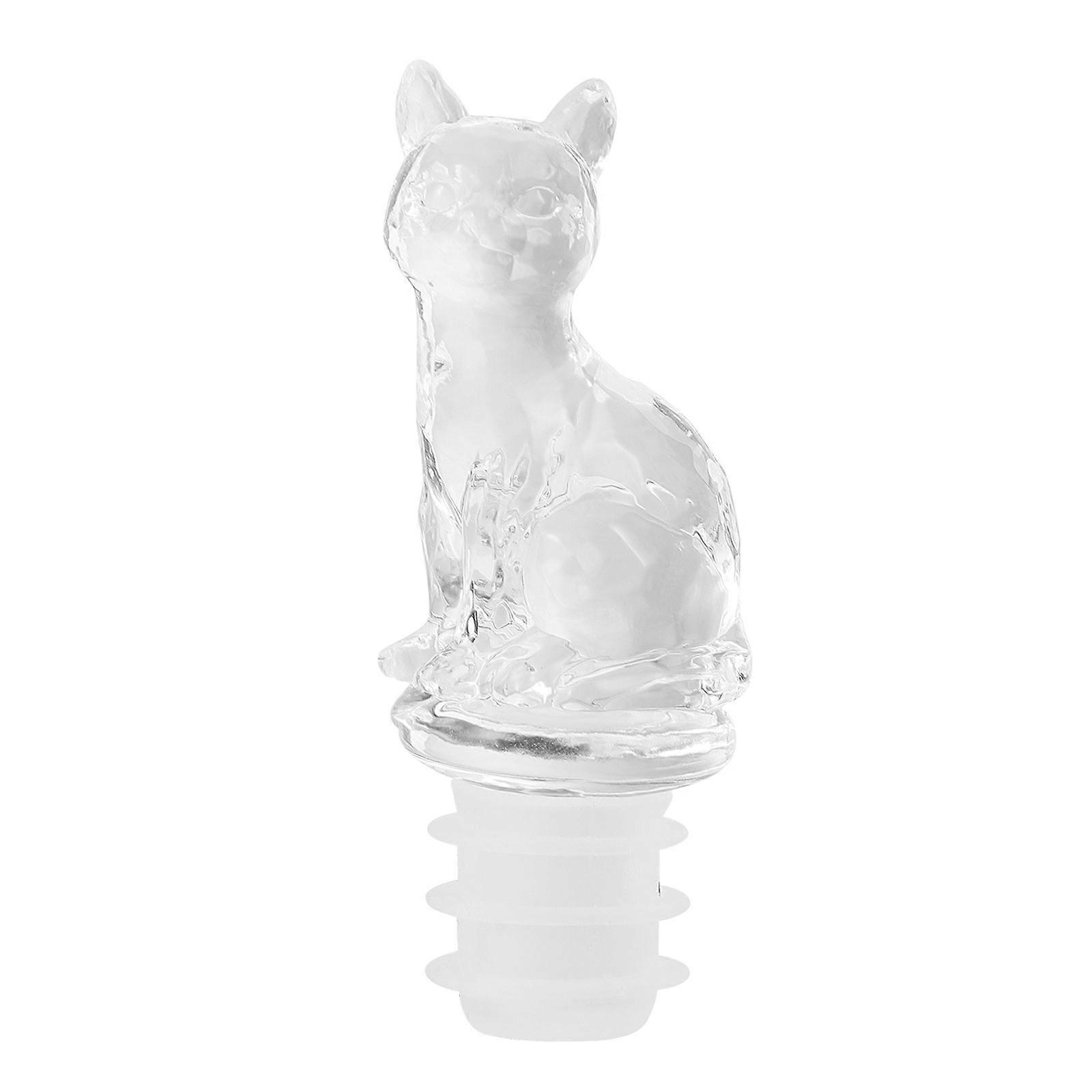 Stück Silikon-weinflaschenverschluss In Katzenform, Champagnerflaschenverschluss-8x3x3cm-transparent