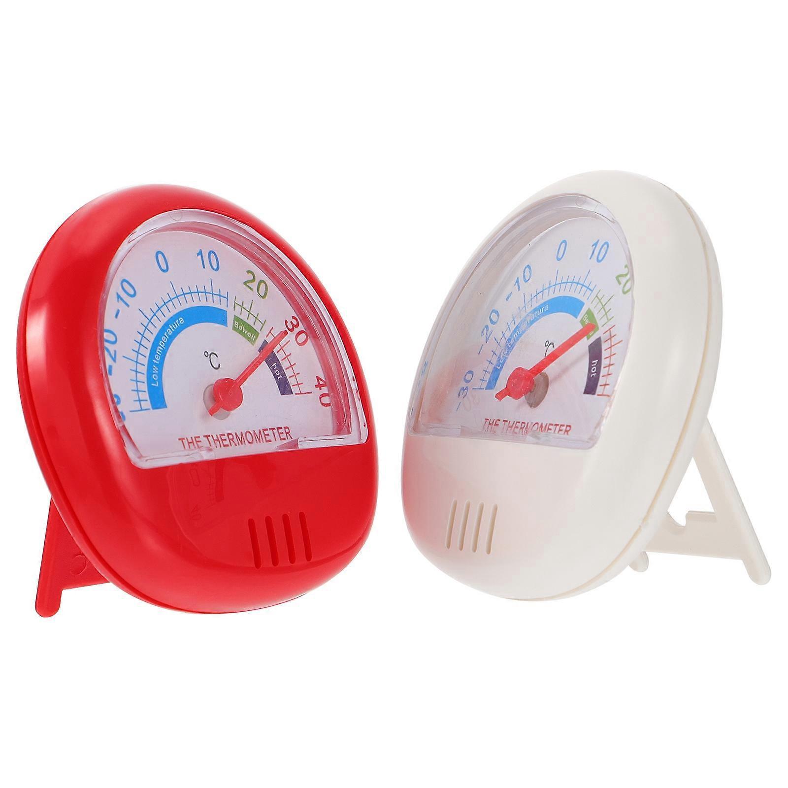 Stück Kühlschrank-temperaturanzeige, Kunststoff-thermometer, Tragbare Thermometer-6.5x6.5x1.5cm-red