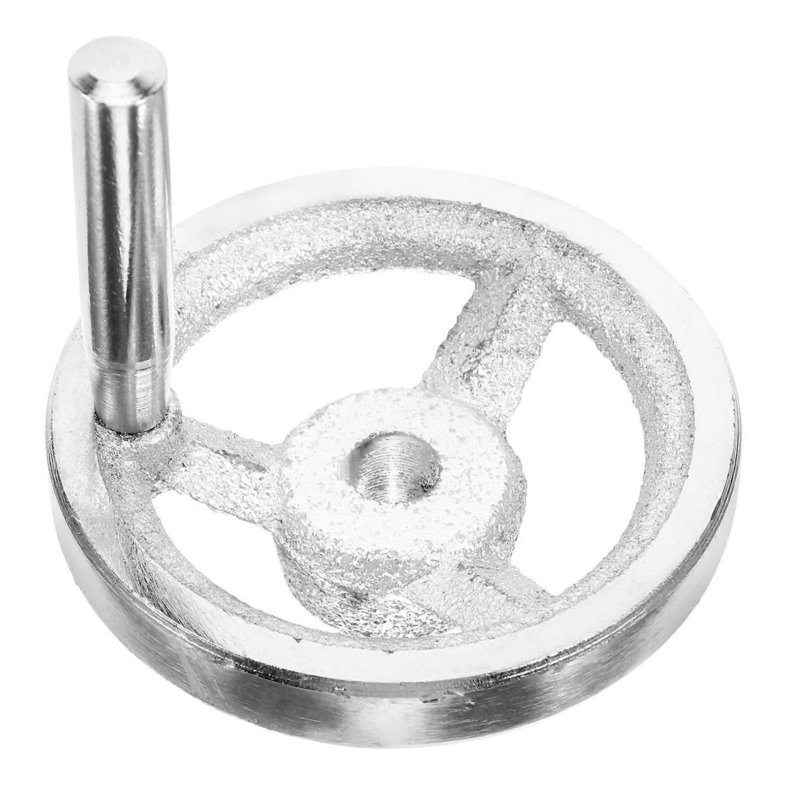 Kurbelgriff Drehbank Handrad Drehknopf Kohlenstoffstahl Handrad-7.80x7.50x7.50cm-silver