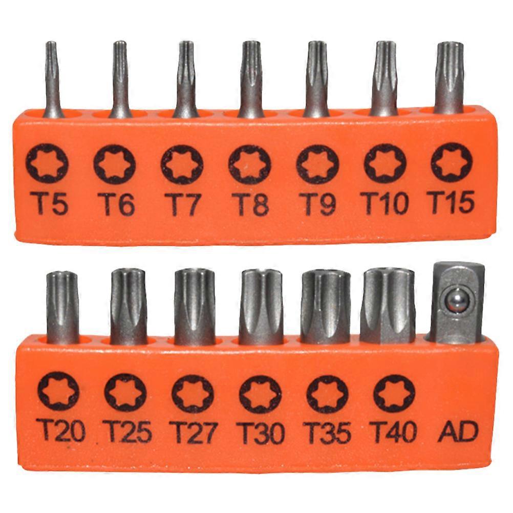 1 Set Sicherheits-torx-bits, Schraubendreher-bits Aus Stahl Für Metall Und Holz Mit Adapter-6x2.5x0.9cm-orange