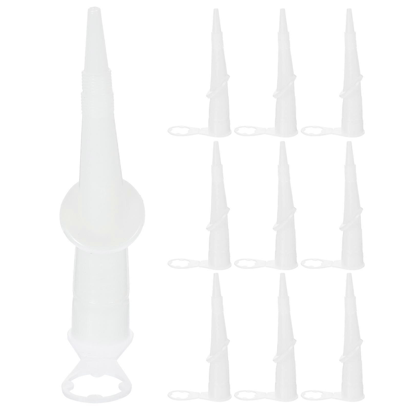 10-teiliges Set Mit Zubehör Für Dichtmitteldüsen, Gebogenen Dichtungsspitzen Und Professionellem Klebewerkzeug-10.80x5.50x1.50cm-white