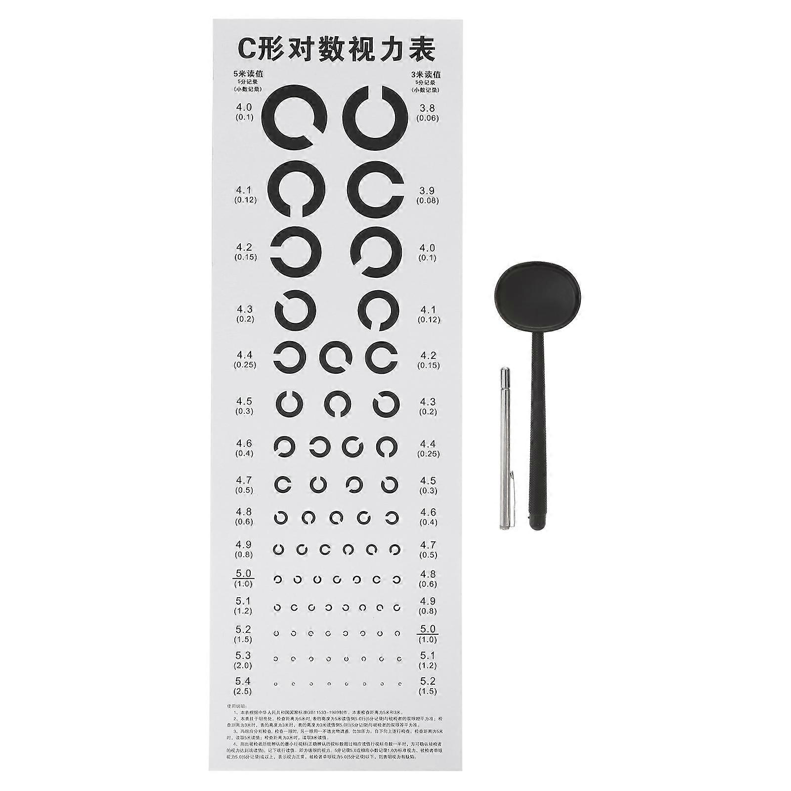 1 Set Professionelle C-typ-sehtafel, Wasserfeste Sehtafel-75x25cm