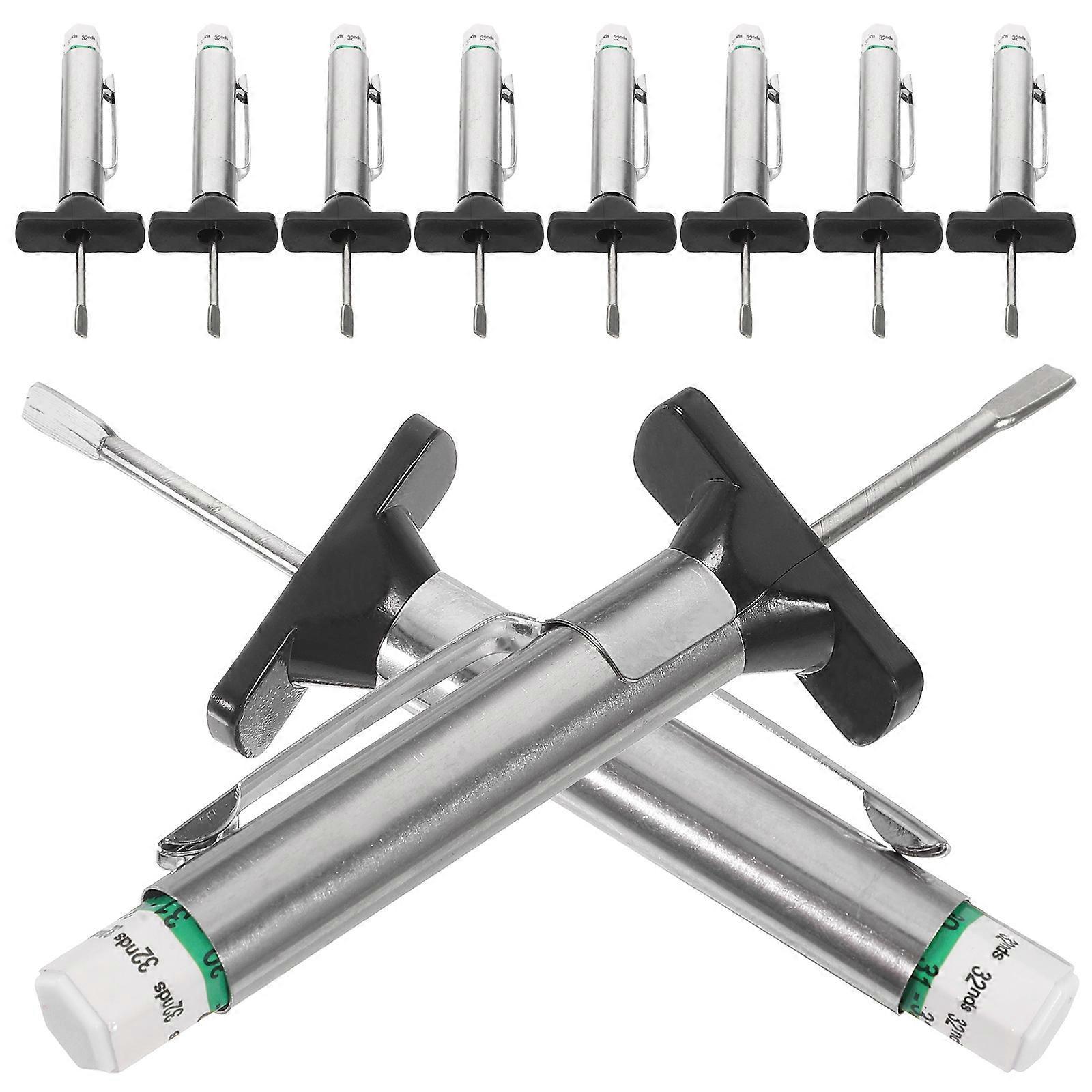 10 Stück Reifenprofiltiefenmesser, Reifentiefenlehre 0-25 Mm Tiefenmesser, Reifenprofiltiefenmesser-8.20x2.30x1.30cm