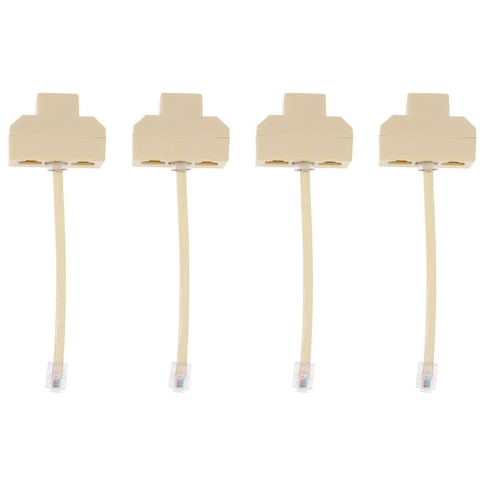 4er-pack Telefonverteiler Mit 3-wege-splitter-14x4.4cm-beige