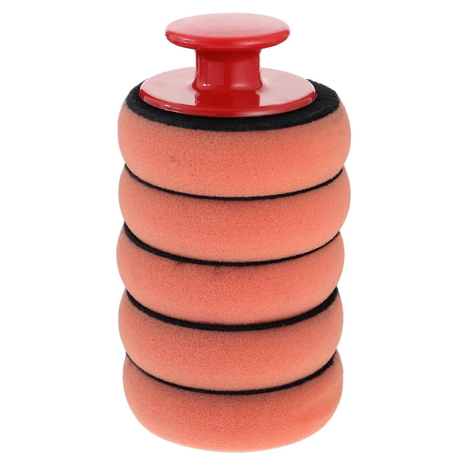 5-teiliges Autowachs-applikator-pad-set, Schwammapplikatoren, Wachspad Mit Griff-15x12x12cm-orange