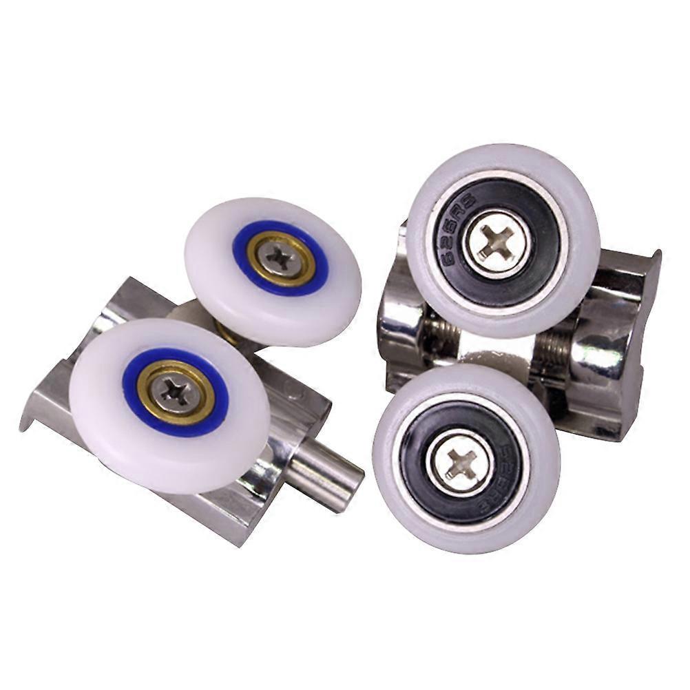 4 Stück/2 Sets Obere Und Untere Räder Für Doppelrädrige, Mobile Rollen Mit Federmechanismus Für Duschkabinen Mit Glastür