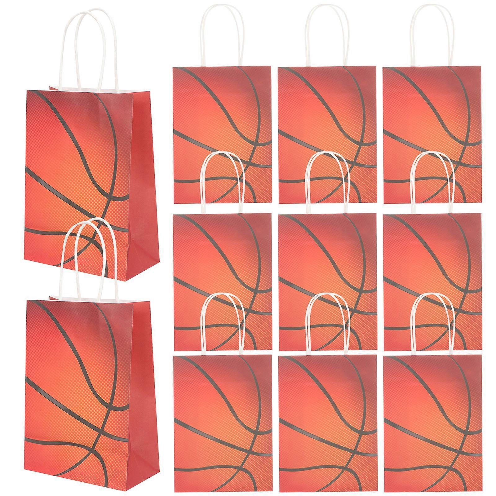 12 Stück Basketball-party-geschenktüten Aus Kraftpapier, Bonbontüten, Mitgebseltüten-30x15cm