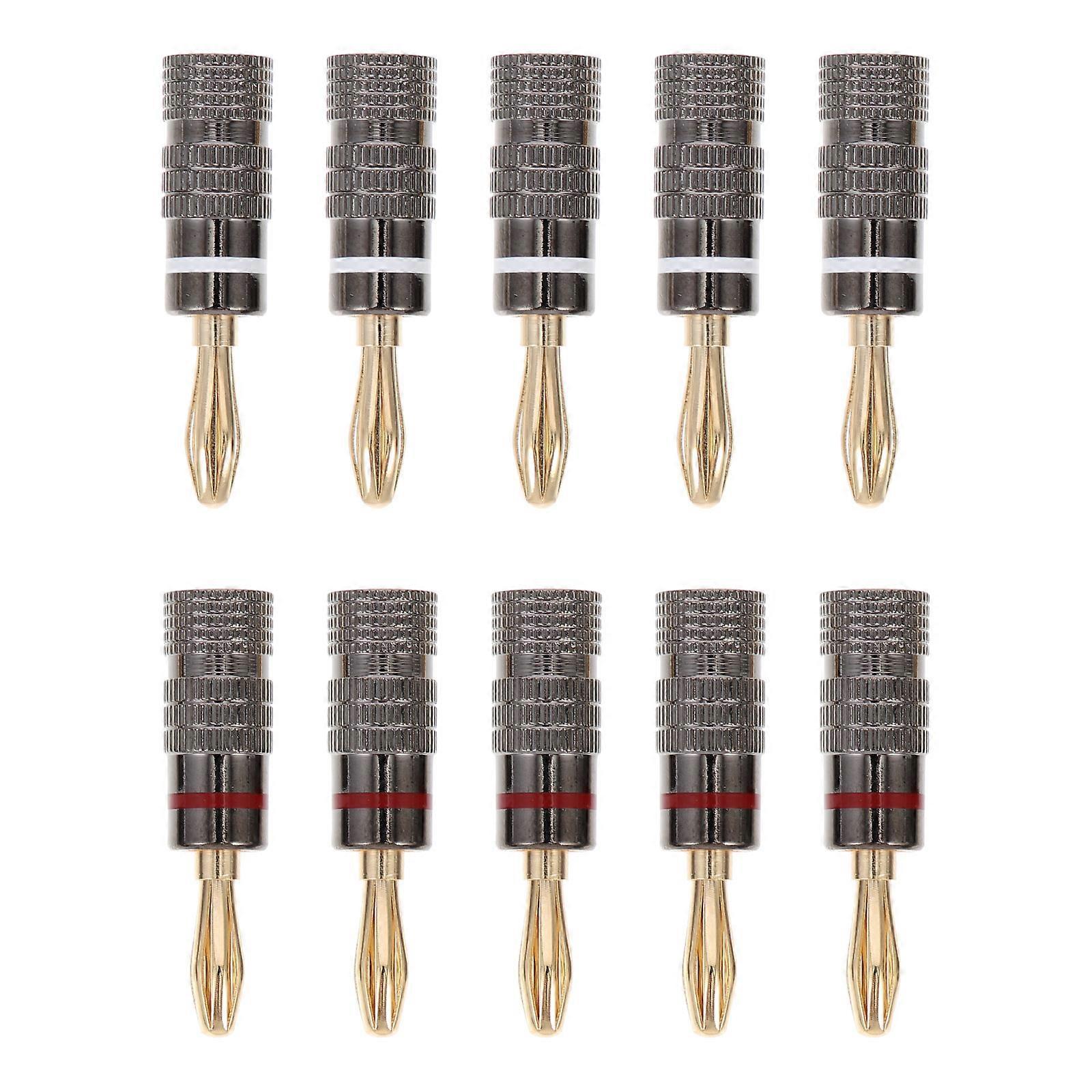 10 Stück Lautsprecherkabel Mit Bananensteckern, Bananenstecker-kabelverbinder Und Bananenklemmen-1.1x1.1x4.2cm